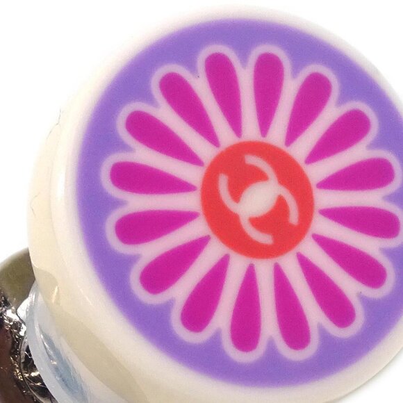 Chanel Button Earrings Clip-On White - Picture 2 of 4